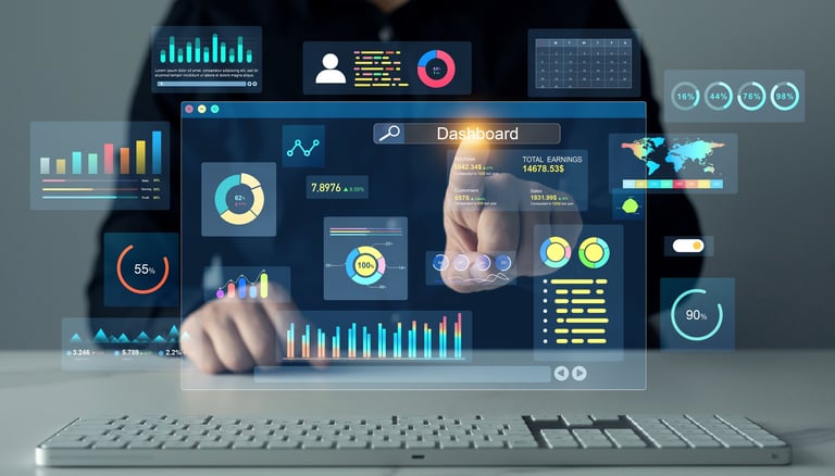 CRM dashboard with notifications