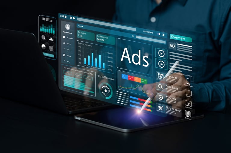Google Ads dashboard showing campaign metrics