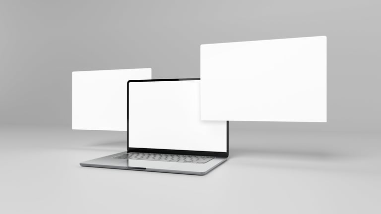 Professional website mockup on laptop